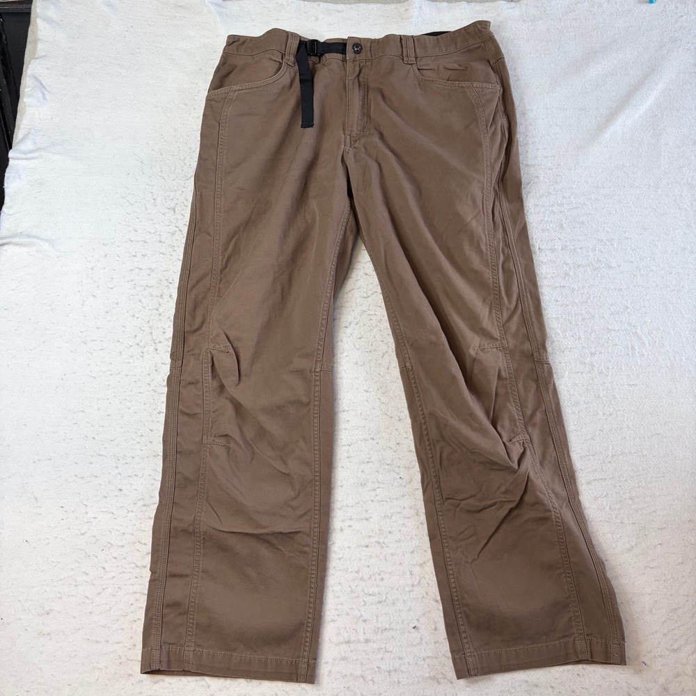 Mountain Equipment Co-op Hiking Pants Mens 38x32 Brown Integrated Belt Canvas